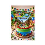 HAPPYLOOPPARTY MinecrafT Konuşma Balonu & Gözlük Pasta Üstü Topper Seti 2 Li Doğum Günü Parti Süsü