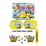 HAPPYLOOPPARTY Minions Minyonlar Temalı Doğum Günü Tabak , Bardak , Afiş Seti