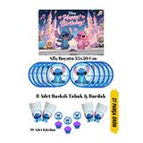 HAPPYLOOPPARTY Stitch Lilo Stiç Angel Baby Temalı Doğum Günü Tabak , Bardak , Afiş Seti