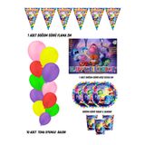 HAPPYLOOPPARTY Ters Yüz 16 Kişilik Doğum Günü Parti Malzemeleri Süsleri