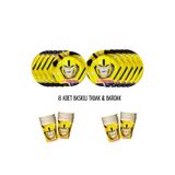 HAPPYLOOPPARTY Transformers Bumblebee Tema Uyumlu Baskılı 8 Kişilik Tabak , Bardak Doğum Günü Set