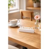 Happynesso 3 Boyutlu BEYAZ Pleksi Masaüstü Rezerve Yazısı | Restoran Masa Tabelası 14x4cm
