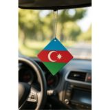 Happynesso Çift Taraflı Türk ve Azerbaycan Bayrağı Dikiz Ayna Süsü – Pleksi Araç İçi Askı Aksesuarı
