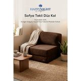 Happynight Comfort Sofya Tekli Koltuk Düz Kol| Oyun Koltuğu | Sünger Koltuk | Sinema Koltuğu. 90X90 cm | Fitilli Kadife - Bej