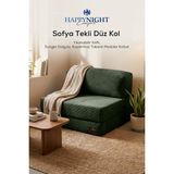 Happynight Comfort Sofya Tekli Koltuk Düz Kol| Oyun Koltuğu | Sünger Koltuk | Sinema Koltuğu. 90X90 cm | Fitilli Kadife - Yeşil