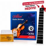 Happypotam Alice A703 Keman Teli Seti + Valencia Keman Reçinesi | 4/4 Nota Etiketi Hediye