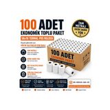 happysezon 56x16 Pos Rulosu 100 Adet - Birinci Kalite Termal Kağıt- Tam Metraj-Yazarkasa & Pos Uyumlu