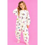 Happystore Elyafsız Organik Kışlık Uzun Kollu Çift Kat %100 Pamuk Pazen Pembe Şeker Çocuk Bebek Uyku Tulumu