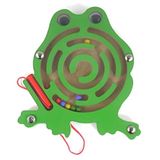 HappyToy Hayvan Mini Ahşap Yuvarlak Manyetik Duvar Numarası Labirent Manyetik Boncuklar Tahta Oyunu Üzerinde Labirent Şehir Trafik Eduactional Handcraft Toys (Kurbağa)