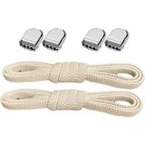 Hapshoe Akıllı Kilitli Ayarlanabilir 1 Çift Bej 6 mm Lastik Pratik Bağcık