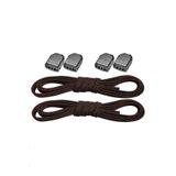 hapshoe Akıllı Kilitli Ayarlanabilir 1 Çift Kahverengi 6 MM Lastik Pratik Bağcık
