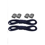 hapshoe Akıllı Kilitli Ayarlanabilir 1 Çift Koyu Lacivert 6 MM Lastik Pratik Bağcık