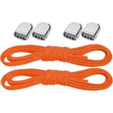 Hapshoe Akıllı Kilitli Ayarlanabilir 1 Çift Turuncu Neon 6 MM Lastik Pratik Bağcık