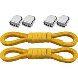 Hapshoe Akıllı Kilitli Ayarlanabilir Sarı 6 MM Lastik Pratik Bağcık 1 Çift