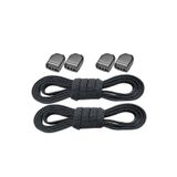 hapshoe Akıllı Kilitli Ayarlanabilir Siyah 6 MM Lastik Pratik Bağcık 1 Çift
