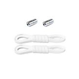 hapshoe Ayarlanabilir 1 Çift Beyaz Vidalı Kapsül Uçlu 6 MM Lastik Pratik Bağcık