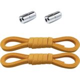 hapshoe Ayarlanabilir 1 Çift Hardal Sarı Vidalı Kapsül Uçlu 6 MM Lastik Pratik Bağcık