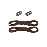 hapshoe Ayarlanabilir 1 Çift Kahverengi Vidalı Kapsül Uçlu 6 MM Lastik Pratik Bağcık