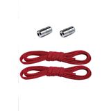 Hapshoe Ayarlanabilir 1 Çift Kırmızı Vidalı Kapsül Uçlu 6 MM Lastik Pratik Bağcık