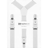 Hapshoe Ayarlanabilir Klipsli Beyaz Çocuk Kemer Pantolon Askısı - 100 cm