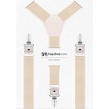 Hapshoe Ayarlanabilir Klipsli Krem Çocuk Kemer Pantolon Askısı - 100 cm - Krem Rengi