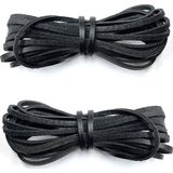 hapshoe Hakiki Deri Siyah 5 MM 1 Çift 100 CM Ayakkabı Bağcığı