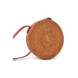 hapshoe look El Yapımı Hasır Rattan Yuvarlak Kutu Çanta