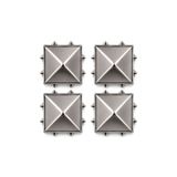 Hapshoe Süs Tırnaklı Gümüş Renk Çakma Kare Piramit 5 mm 20 Adet Metal Trok
