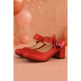 hapshoe Winx Kırmızı Işıltılı Kelebekli Kız Çocuk Topuklu Ayakkabı