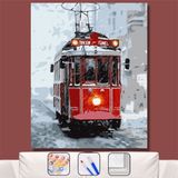 Hapy Hoby Karda Taksim Tranwayı Çerçeveli Sayılarla Boyama Seti 40 x 50 cm