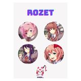 Hara Company DDLC Doki Doki Literature Club Oyunu Oyun Rozet Seti 4’lü
