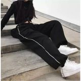 Harajuku Zip Detail Black Tracksuit Oversize Eşofman Altı Siyah