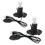 haraqi Himalaya Tuz Lambası Kabloları (1,8 m) Dimmer Anahtarlı, Taban Montajlı Orijinal Yedek Kablolar (3,34 inç) ve 25 Watt E12 Ampuller Tuz Kaya Lamba Kablosu için 2 Set