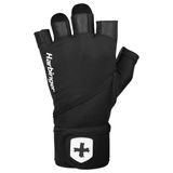 Harbinger Pro Wristwrap 2.0 halter eldiveni, gerçek deri, entegre bilek desteği, 4 yönlü streç, delikli tasarım, maksimum tutuş, üniseks