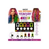 Hard Guard 5 Renk Geçici Saç Boyama Tebeşiri Seti Hair Chalk Saç Renklendirme Boyası Çocuk ve Yetişkin Kullanımına Uygun Saç Tebeşiri