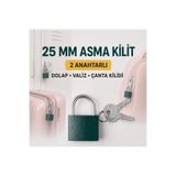 Hard Guard Valiz, , Dolap, Okul ve Spor Salonu Kilidi 25 mm Asma Kilit 2 Anahtarlı