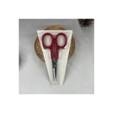 Hard Steel Nakış Dikiş Elişi Makası Kırmızı Saplı Çelik Uç Kıvrık- 12.5 Cm Boy