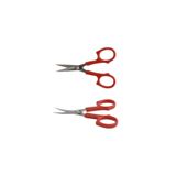 Hard Steel Plastik Saplı Kıvrık ve Düz Uçlu 2'li Nakış Makas Seti, Kırmızı, 13 cm