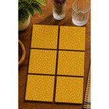 Hardal Boya Damlaları Modern 6’lı set Bardak altlığı - UV Baskı MDF - 10x10 cm, BRDKJH0514S10