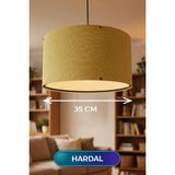 Hardal Kumaş Başlıklı Sarkıt Avize 35 Cm
