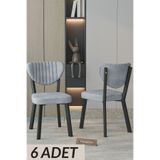 Hardalım Consept Babyface Kumaş Sandalye Mutfak Sandalyesi Salon Sandalyesi Cafe Sandalyesi 6 Adet Açık Gri
