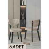 Hardalım Consept Kumaş Sandalye Mutfak Sandalyesi Salon Sandalyesi Cafe Sandalyesi 6 Adet kahve