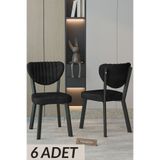 Hardalım Consept Sandalye Mutfak Sandalyesi Salon Sandalyesi Cafe Sandalyesi 6 Adet Siyah