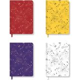 Hardcover 4'lü Çizgili Defter Seti Red+Yellow+Purple+White (Sky Series) - Karışık-Çok Renkli - Ciltli - 13*20