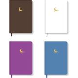 Hardcover 4'lü Noktalı Defter Seti Coffee+White+Dark Violet+Blue - Karışık-Çok Renkli - Ciltli - 13*20