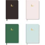 Hardcover 4'lü Noktalı Defter Seti Siyah+Pudra+Yeşil+Turkuaz - Karışık-Çok Renkli - Ciltli - 13*20