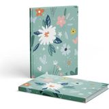 Hardcover Çizgili Çiçek 2 Adet 13X21 cm Defter - Karışık-Çok Renkli - Ciltli - 13*20