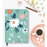 Hardcover Çizgili Flower 13X21 cm Defter - Karışık-Çok Renkli - Ciltli - 13*20