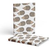 Hardcover Çizgili Kirpi 2 Adet 13X21 cm Defter - Karışık-Çok Renkli - Ciltli - 13*20
