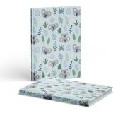 Hardcover Çizgili Koala 2 Adet 13X21 cm Defter - Karışık-Çok Renkli - Ciltli - 13*20
